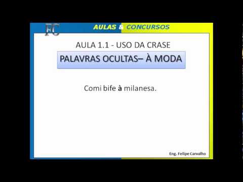 Aula 1.1 Uso da CRASE – Português Para Concursos