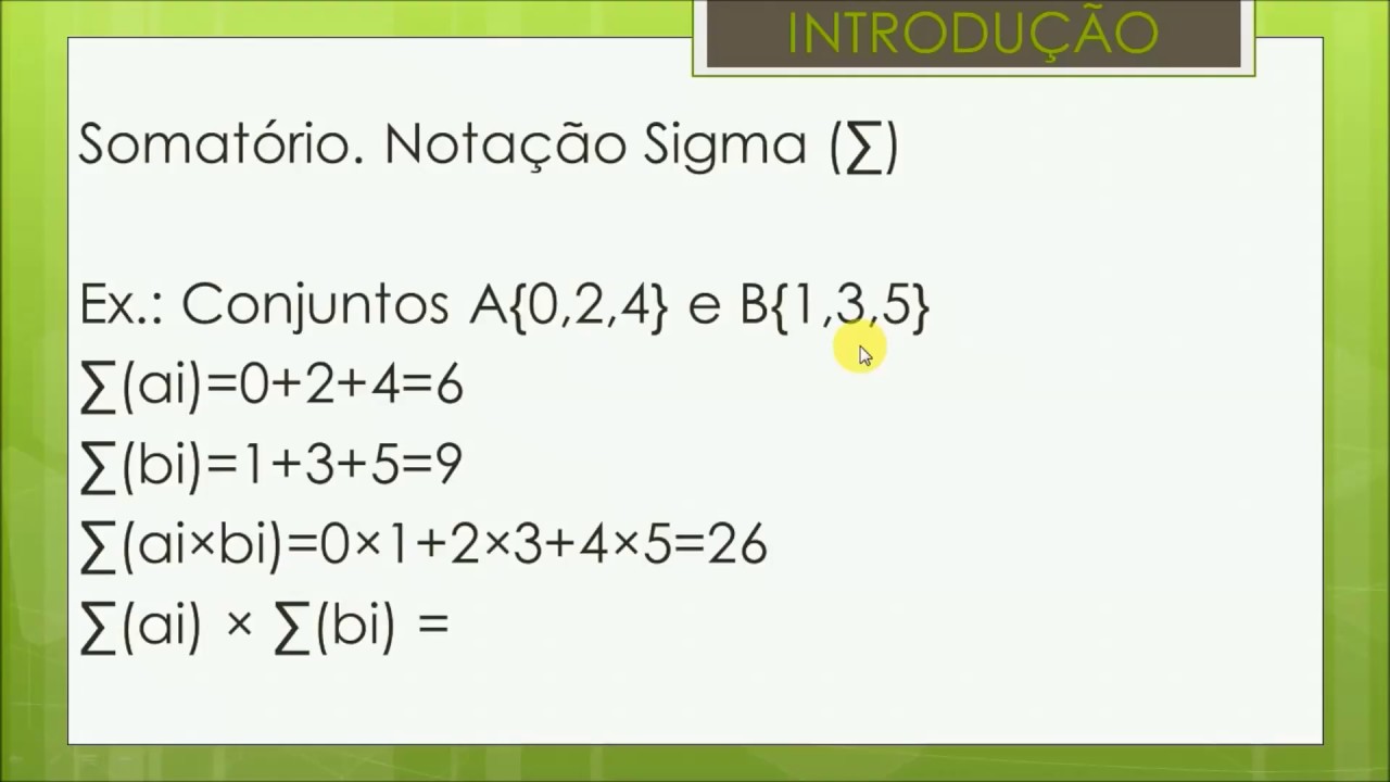 Somatório – ESTATÍSTICA #02