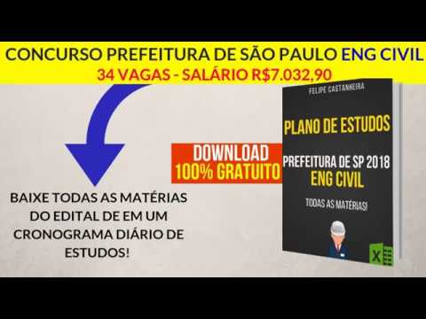 Concurso Prefeitura de São Paulo 2018 ENGENHEIRO CIVIL -Edital