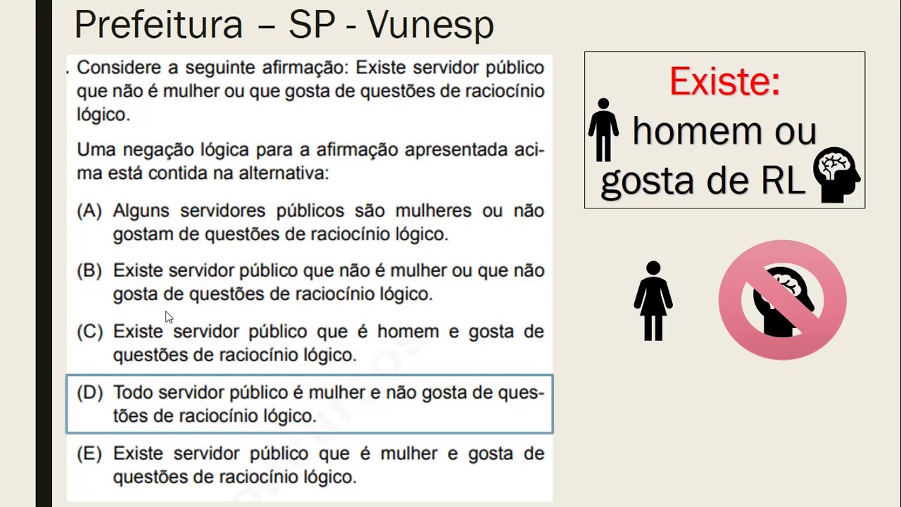 Resolução Vunesp – Concurso Prefeitura de São Paulo – Engenheiro Civil 2018 – Raciocínio lógico