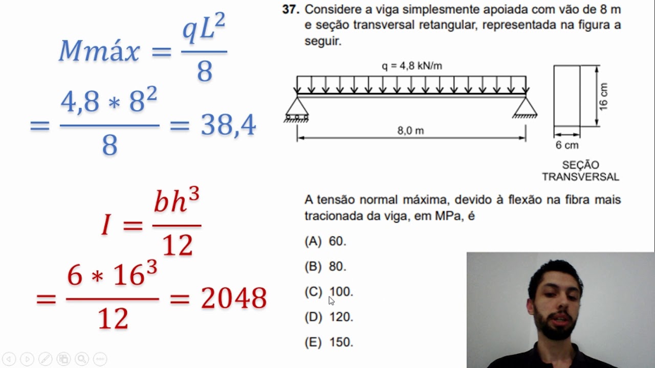 [VUNESP] Questão Resolvida Eng Civil – Tensão Normal