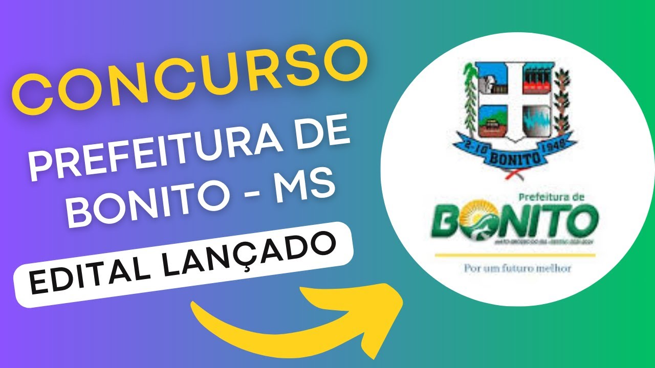 CONCURSO BONITO MS | Edital e Material de Estudos | Concurso Público